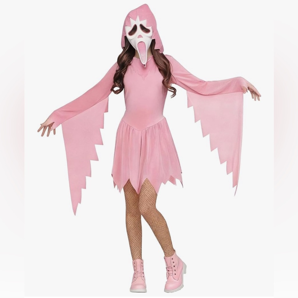 Kids Pink Ghost Face Costume